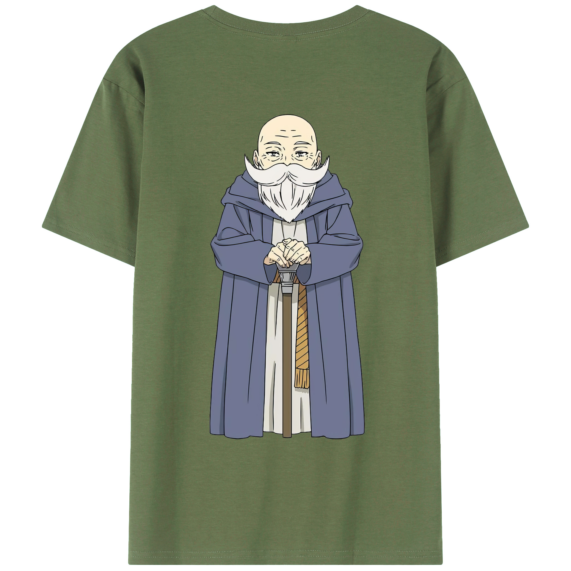 （画像用） 葬送のフリーレン Frieren 綿100％ メンズ半袖Tシャツ（バックプリント） 通気性